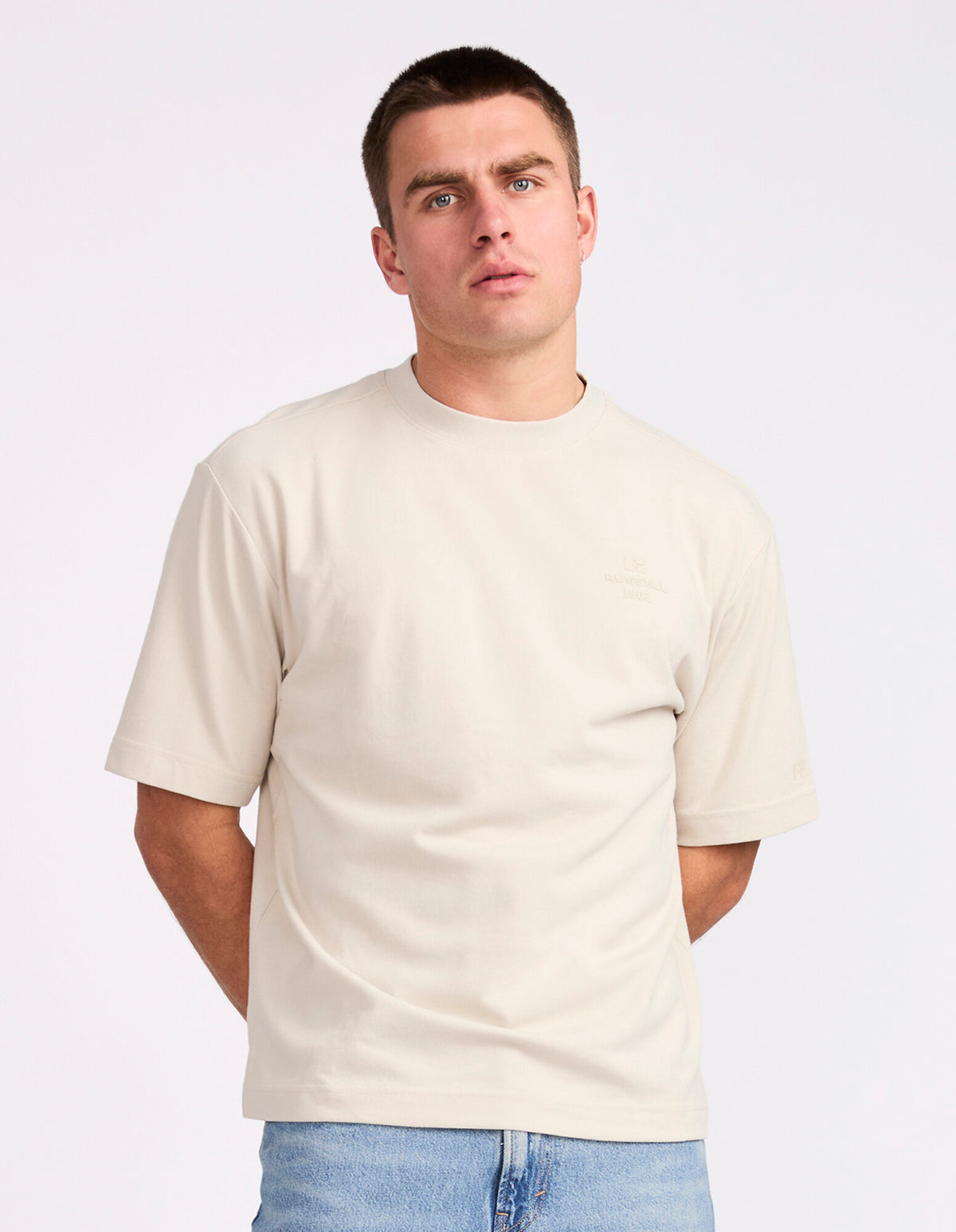 R Tech Leisure Mens Tee – White Sand