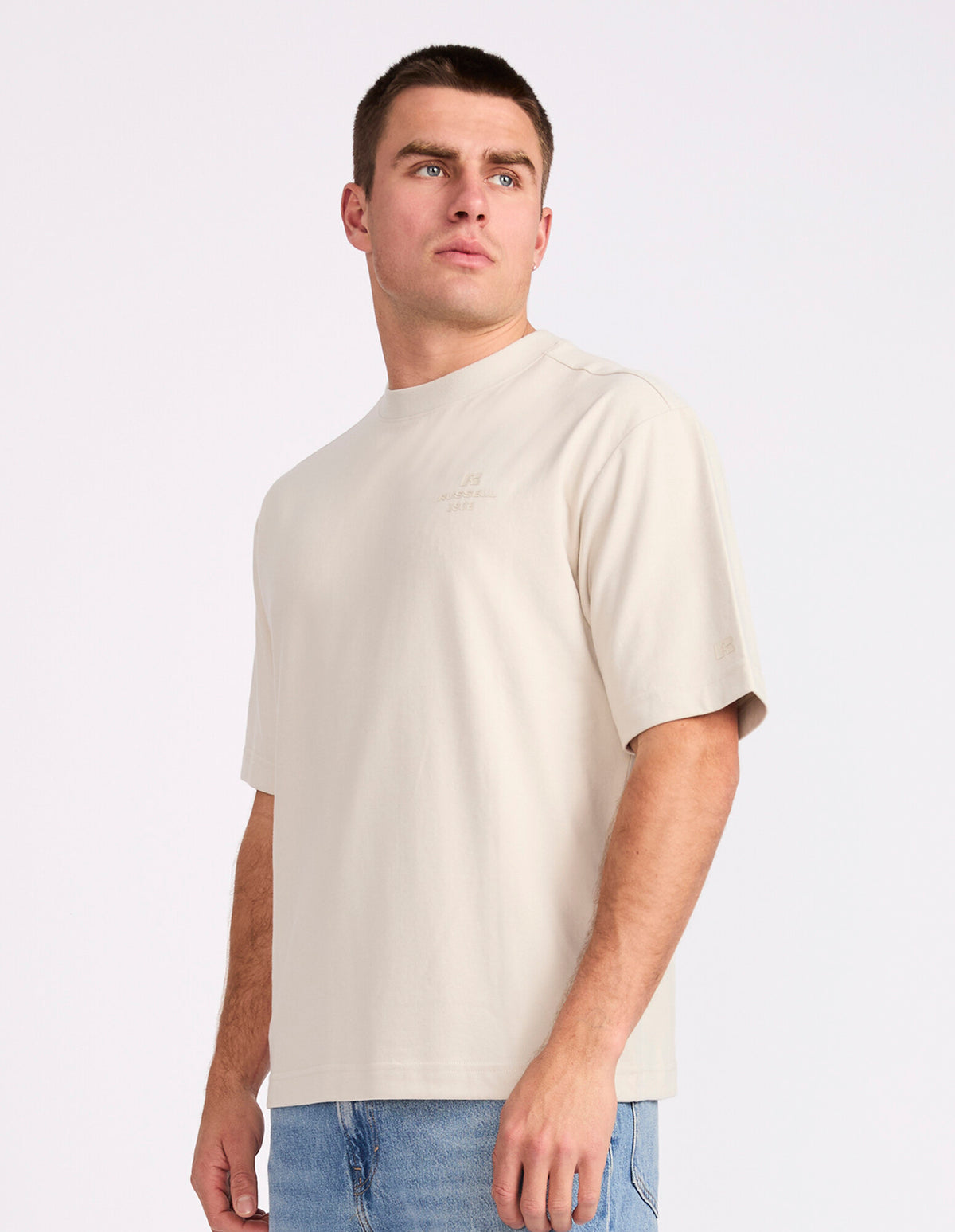 R Tech Leisure Mens Tee – White Sand