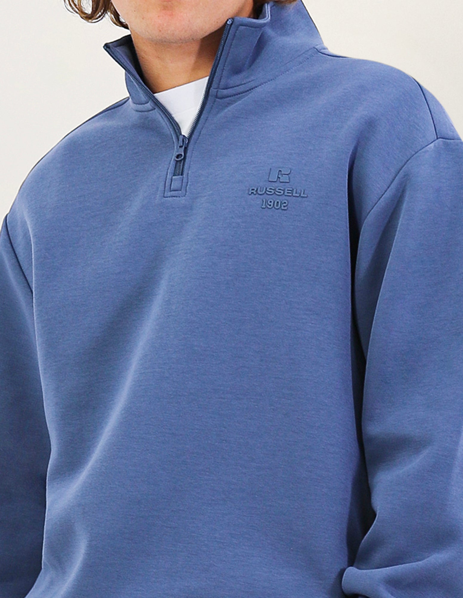 R Tech Leisure Men's Quarter Zip - Denim Blue
