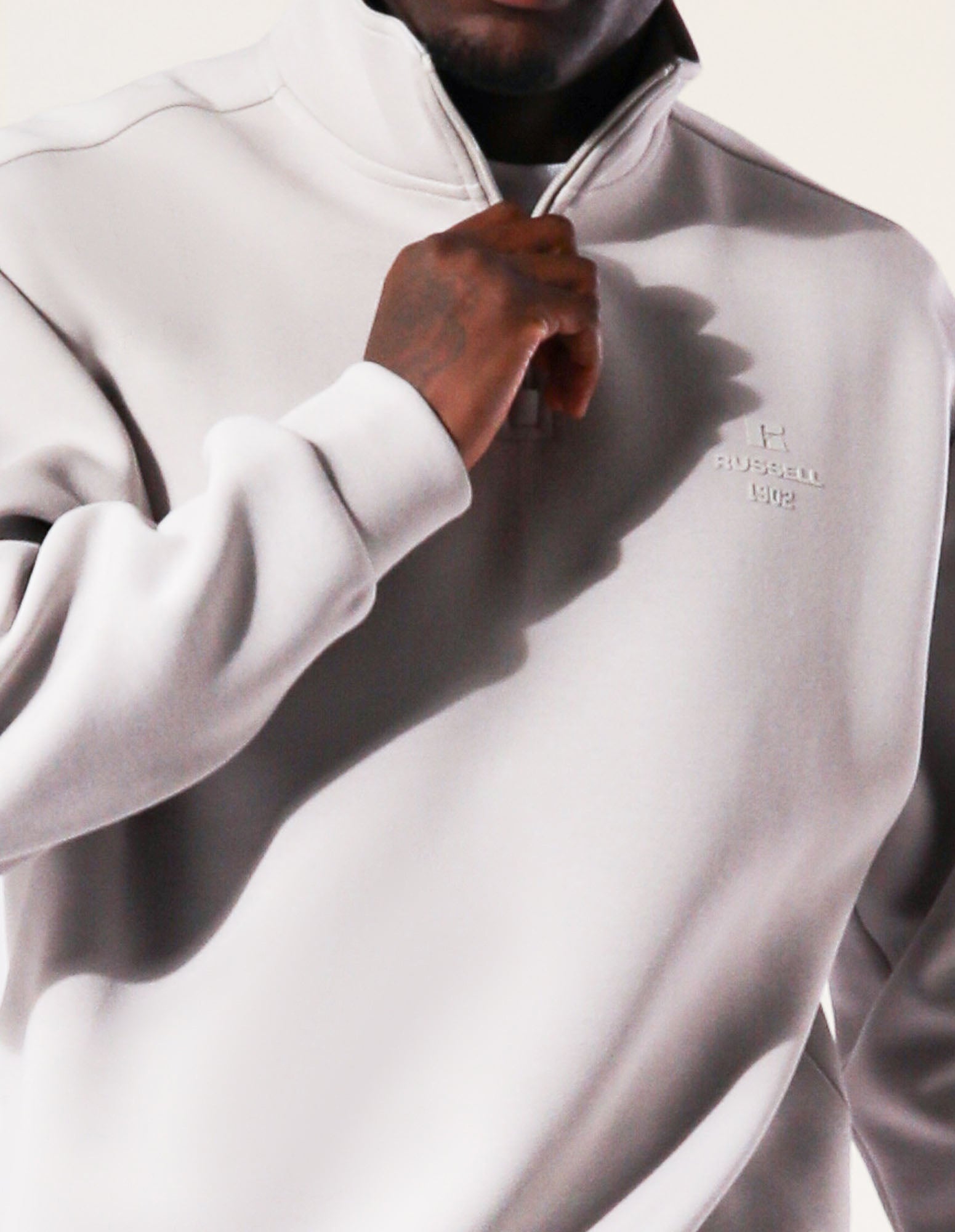Russell Athletic Australia R Tech Leisure Men's Quarter Zip - Antarctica White True Since 1902