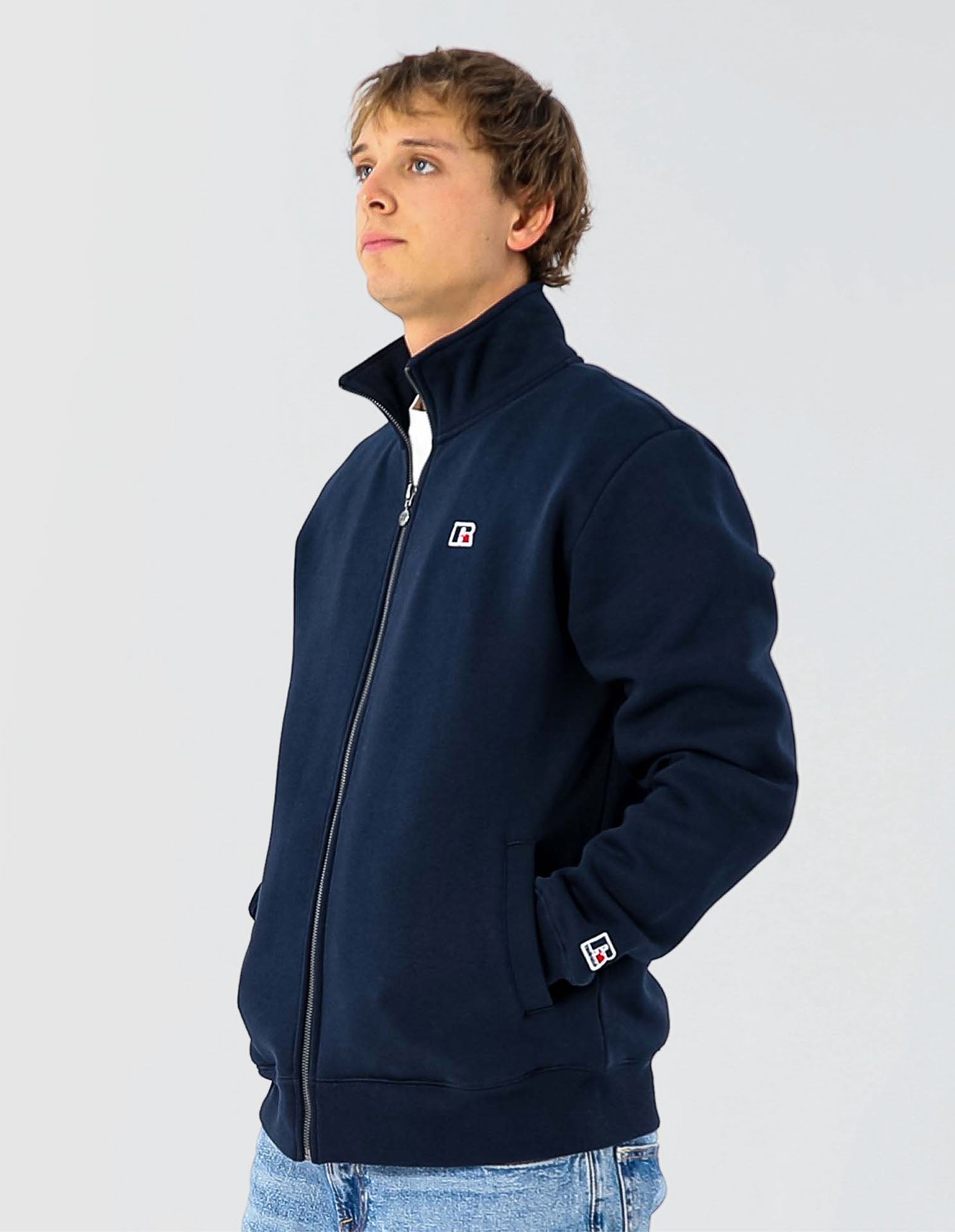 R Logo Mens Track Jacket - Michigan Navy