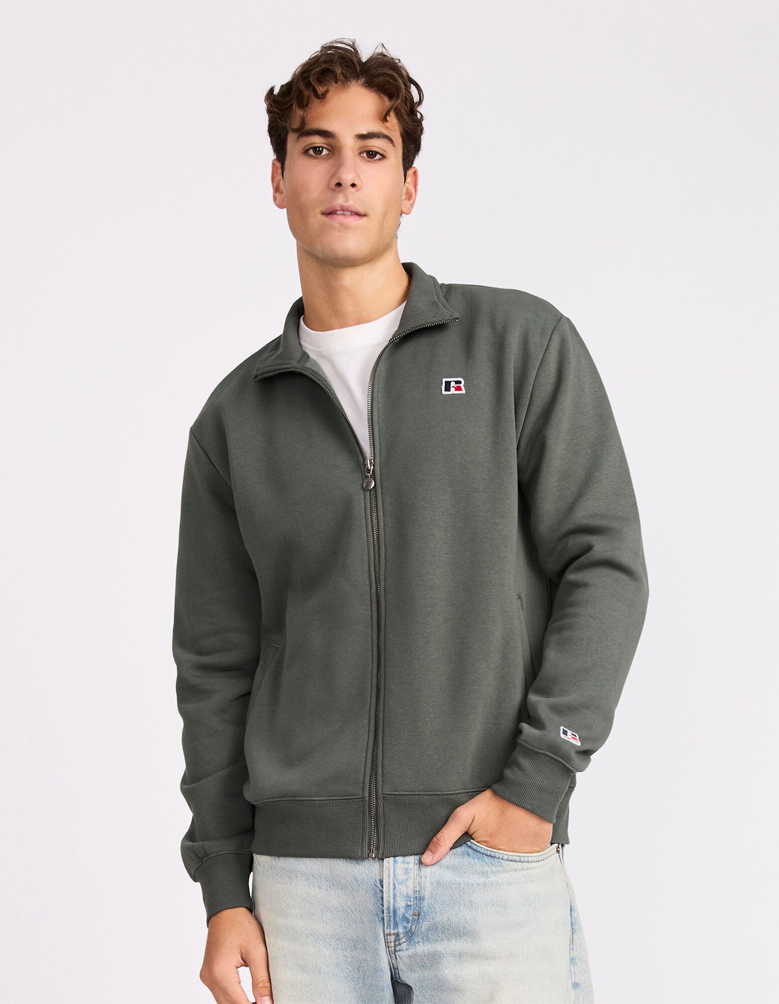 R Logo Mens Track Jacket - Spruce