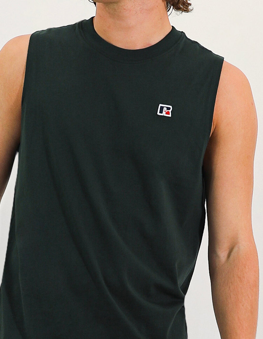 R Logo Men's Muscle Tee - Dark Forest