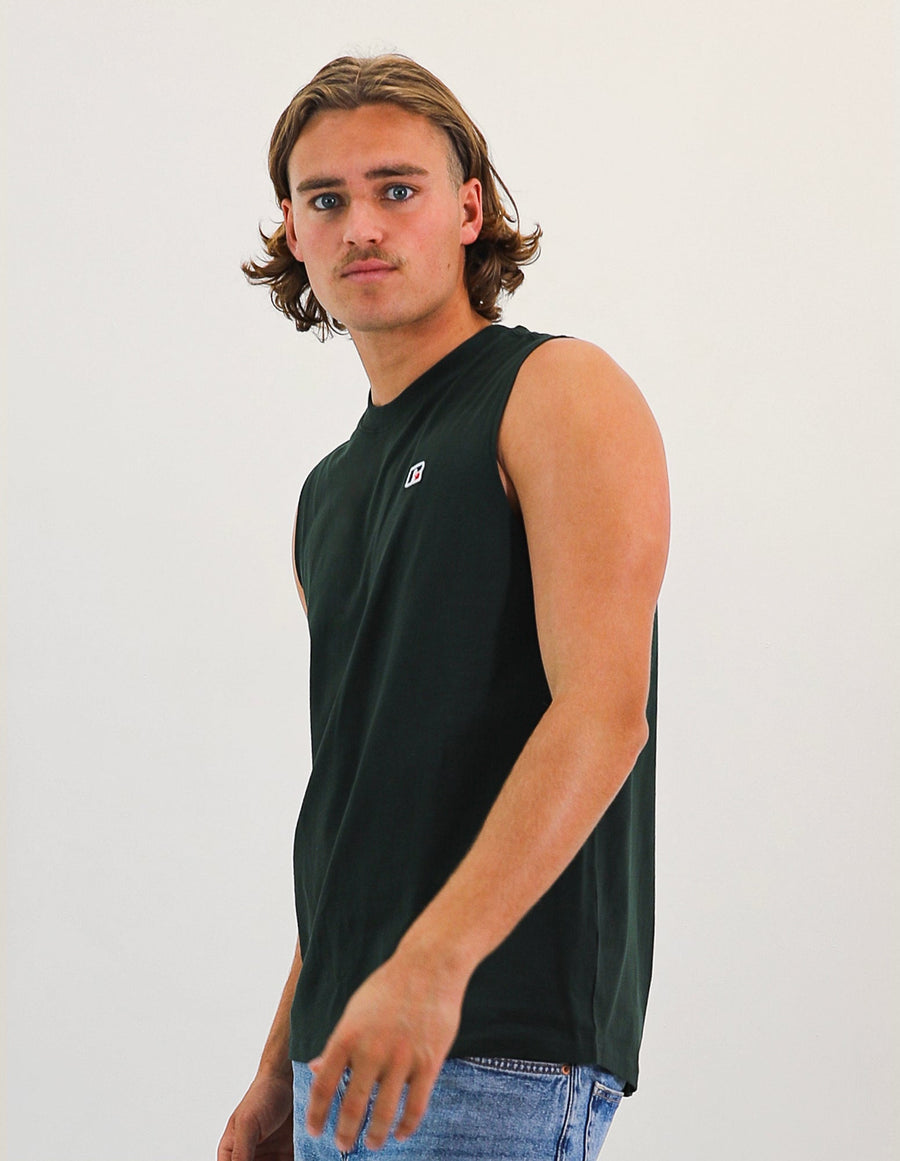 R Logo Men's Muscle Tee - Dark Forest
