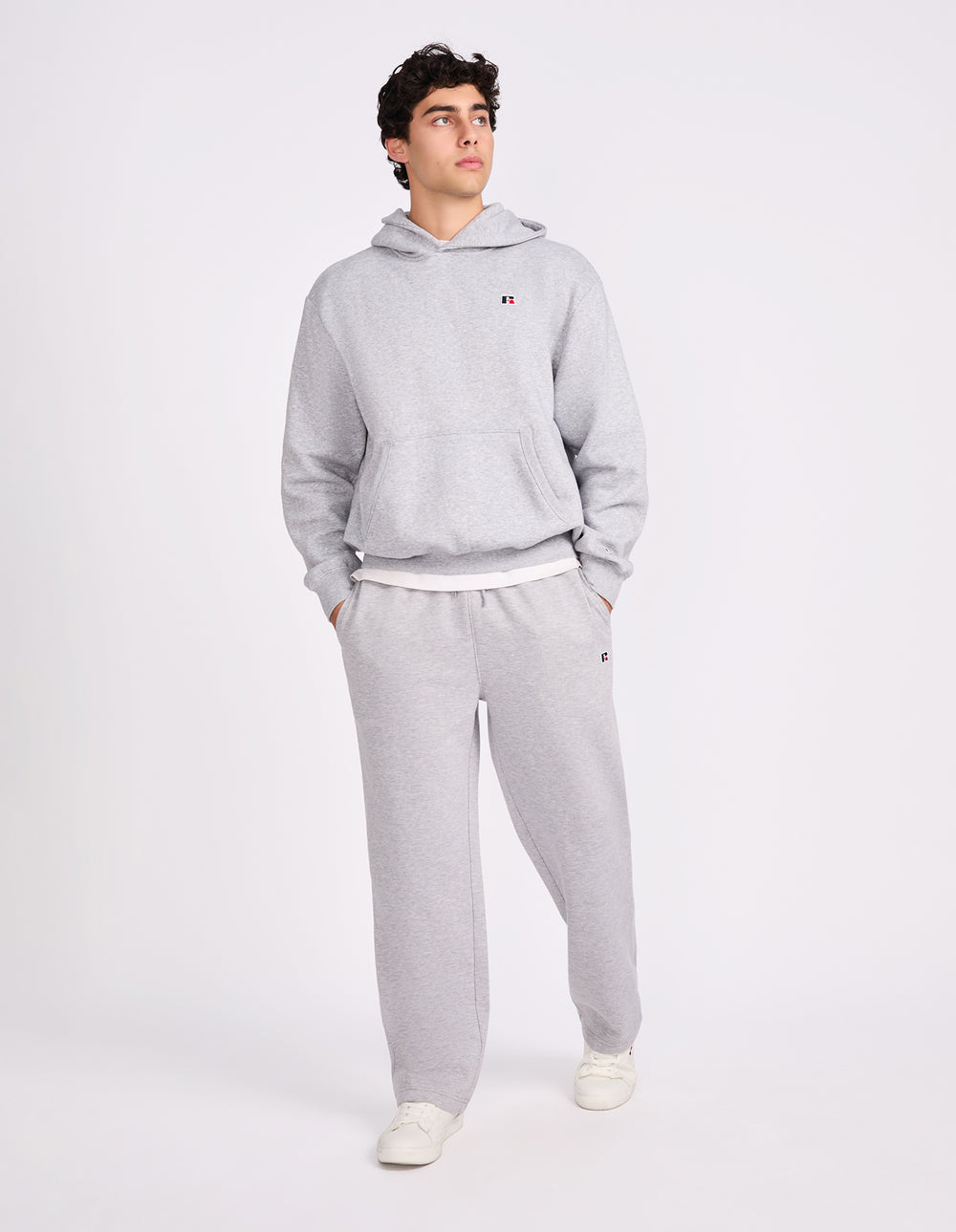 Russell Athletic Australia R Logo Crossover Men's Hoodie - Grey Marle True Since 1902