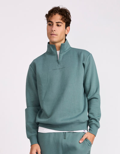 Brooklyn Men's Quarter Zip - Washed teal