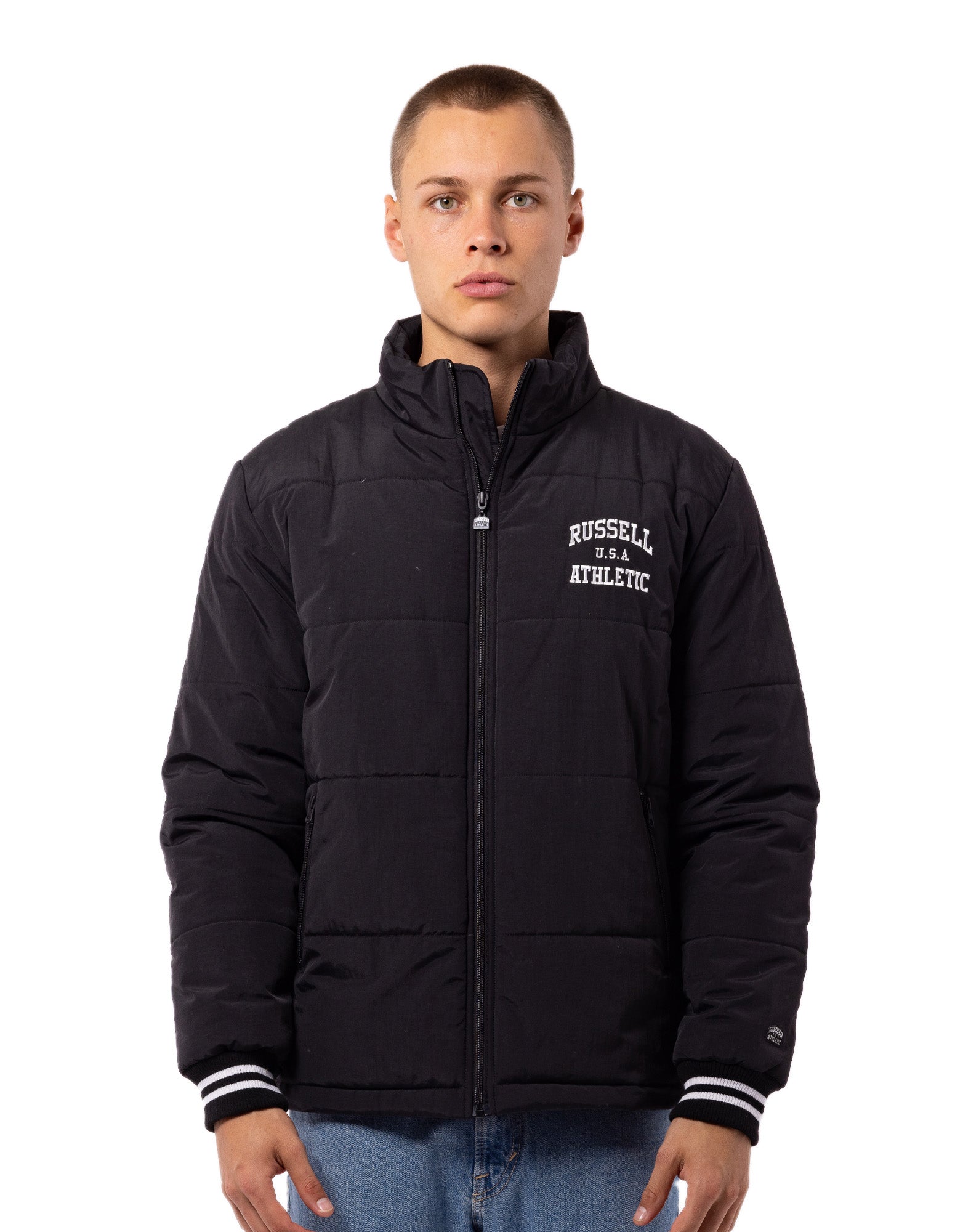 Russell Athletic Australia Men's Klute Puffer Jacket - Black True Since 1902