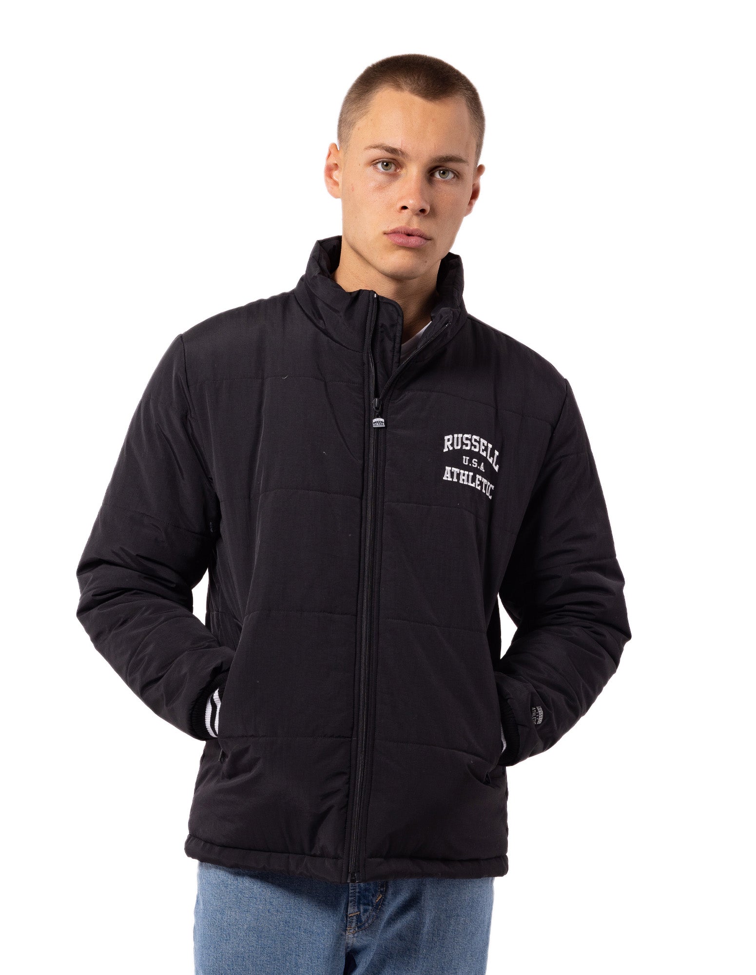 Russell Athletic Australia Men's Klute Puffer Jacket - Black True Since 1902