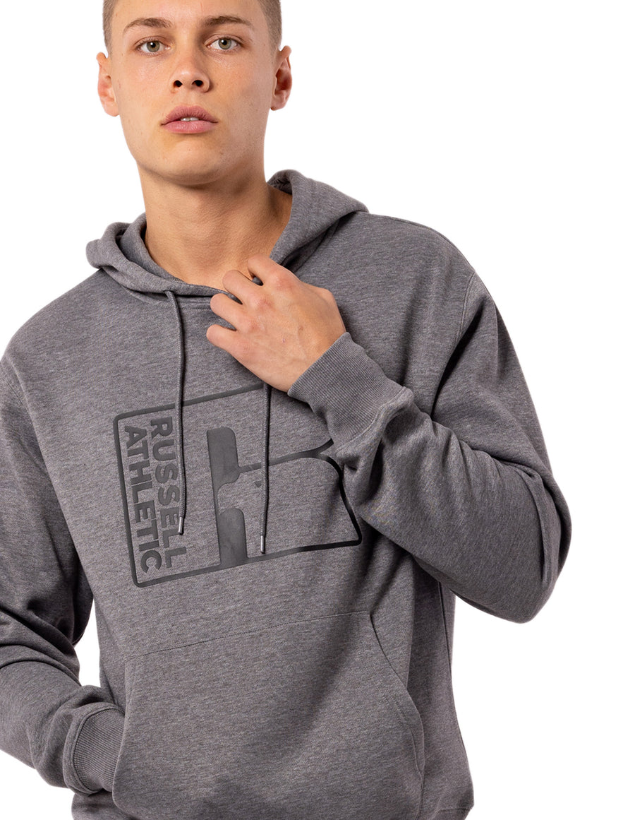 Men's Corp Inlay Logo Hoodie - Oxford Grey
