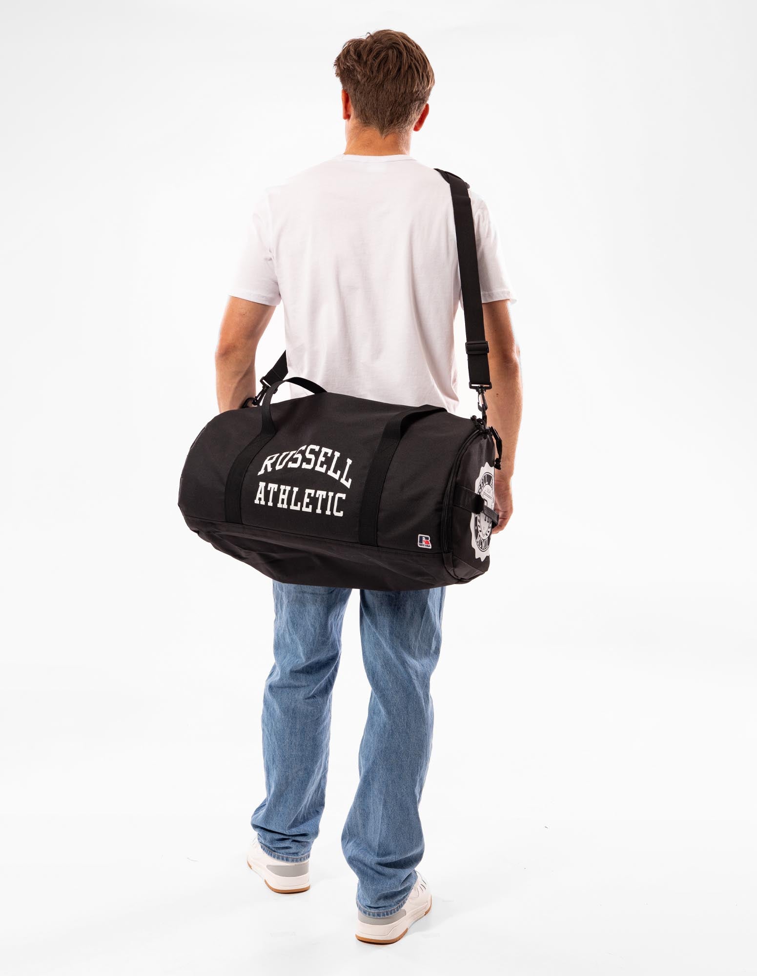 Russell Athletic Australia Arched Logo Barrel Bag - Black True Since 1902