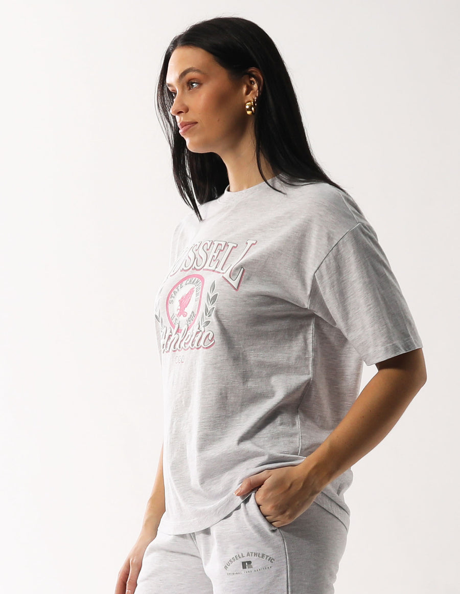 Russell Athletic Australia Women's Madison Oversized  Tee - Light Marle True Since 1902