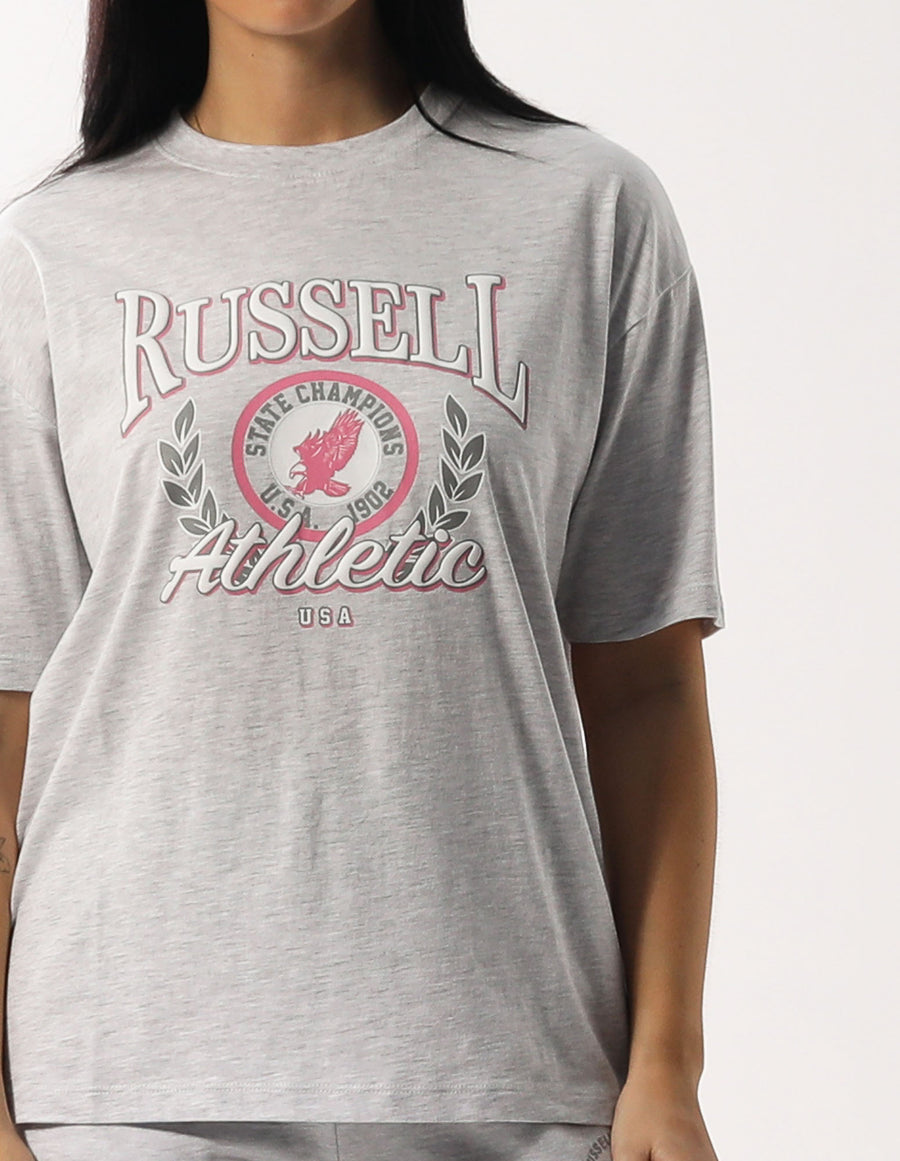 Russell Athletic Australia Women's Madison Oversized  Tee - Light Marle True Since 1902