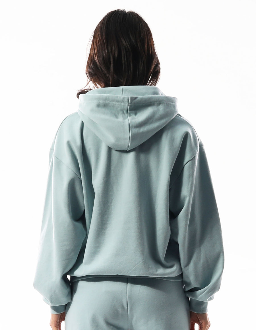 Women's Inlay Logo Unbrushed Hoodie - Shallow