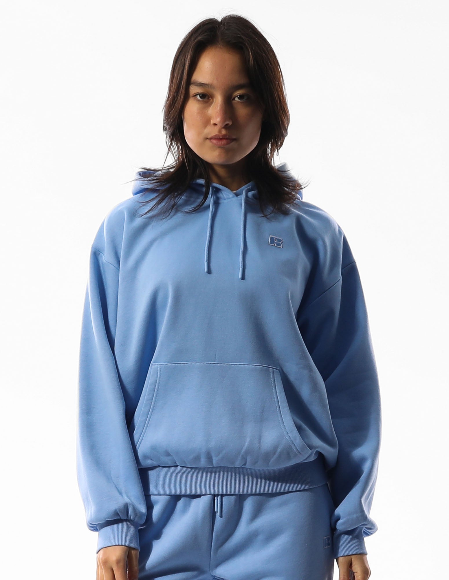 Russell Athletic Australia Womens R Logo Hoodie - Clear Blue Sky True Since 1902