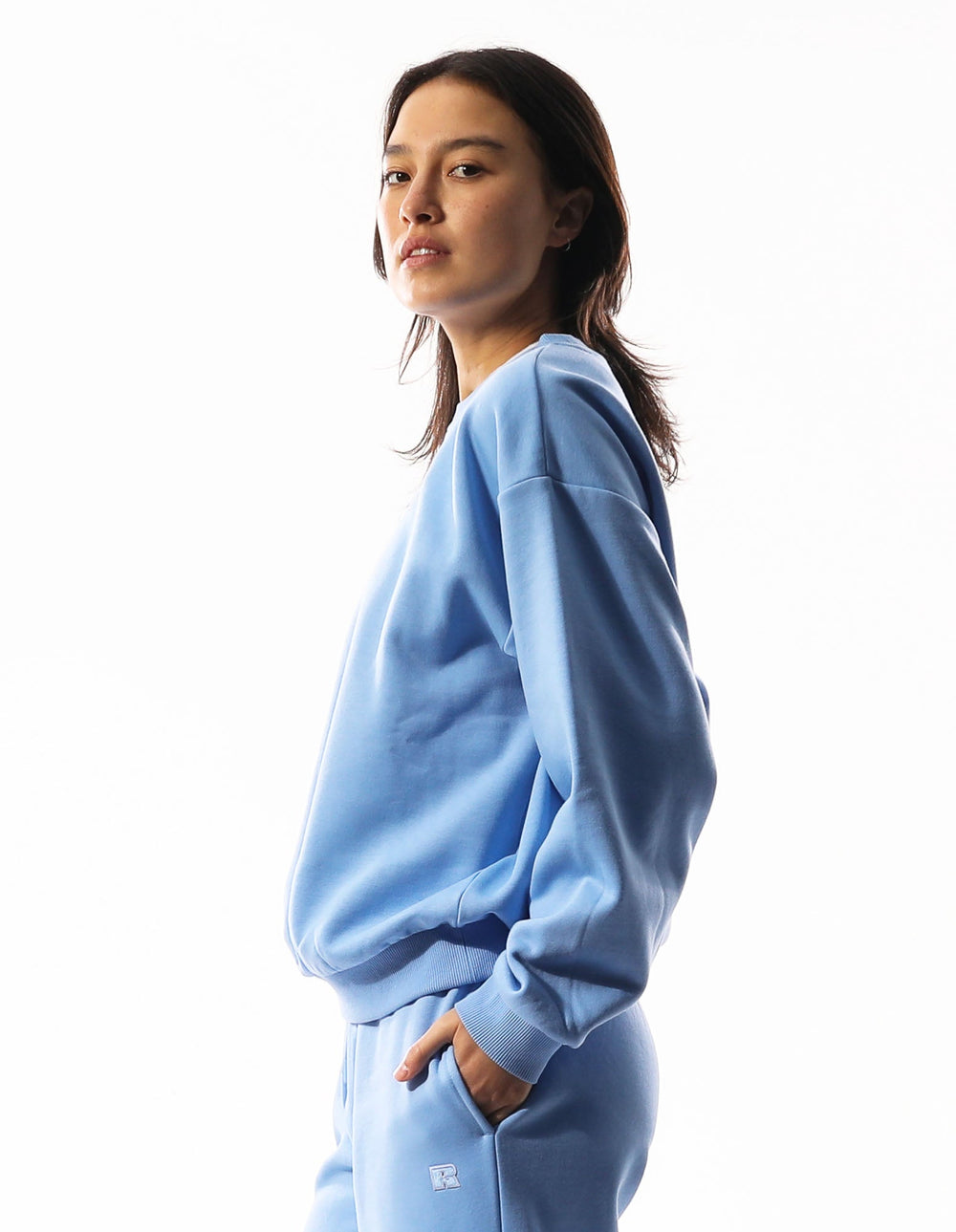 Russell Athletic Australia Women's R Logo Crew - Clear Blue Sky True Since 1902