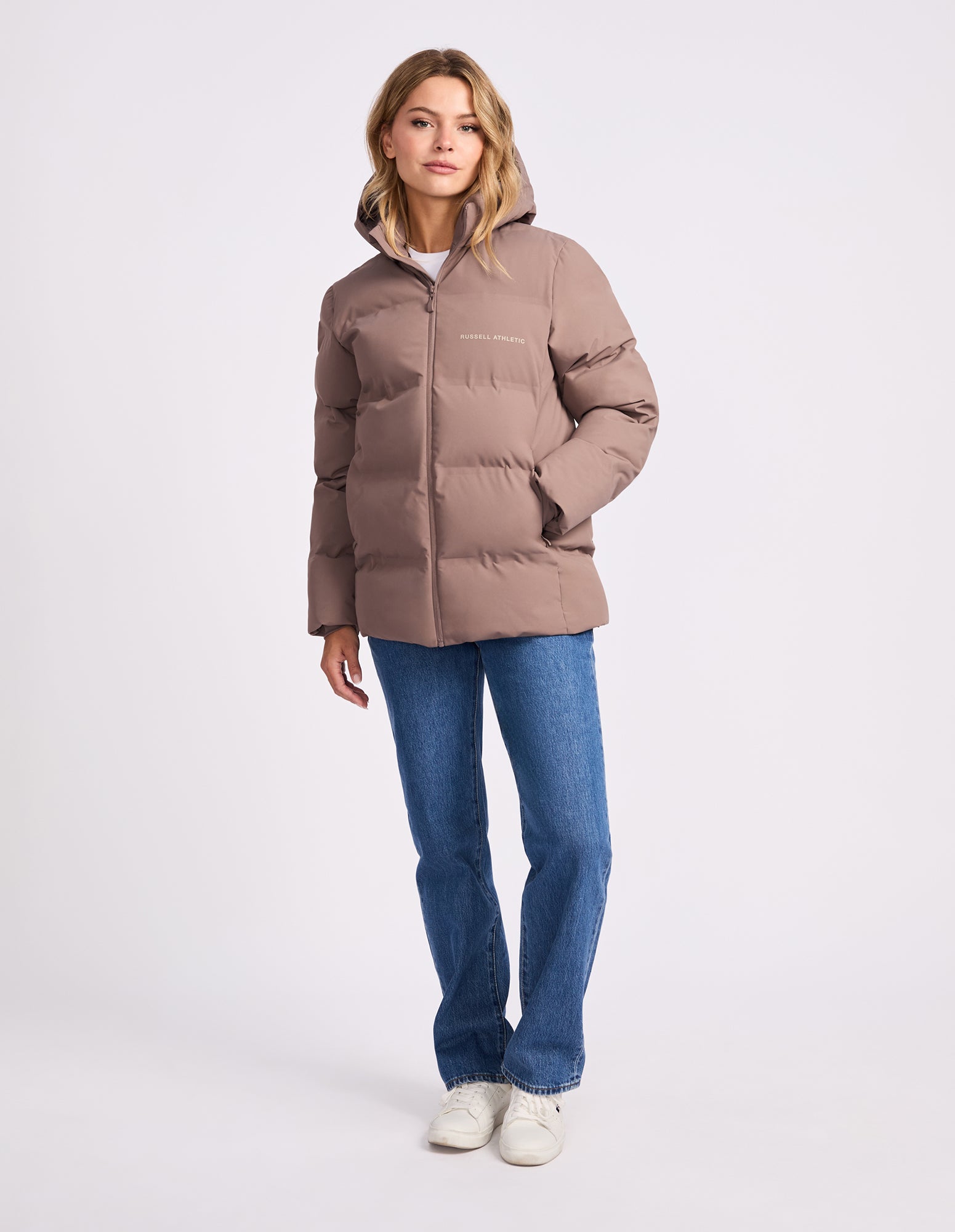 May Womens Puffer Jacket - Mushroom Brown