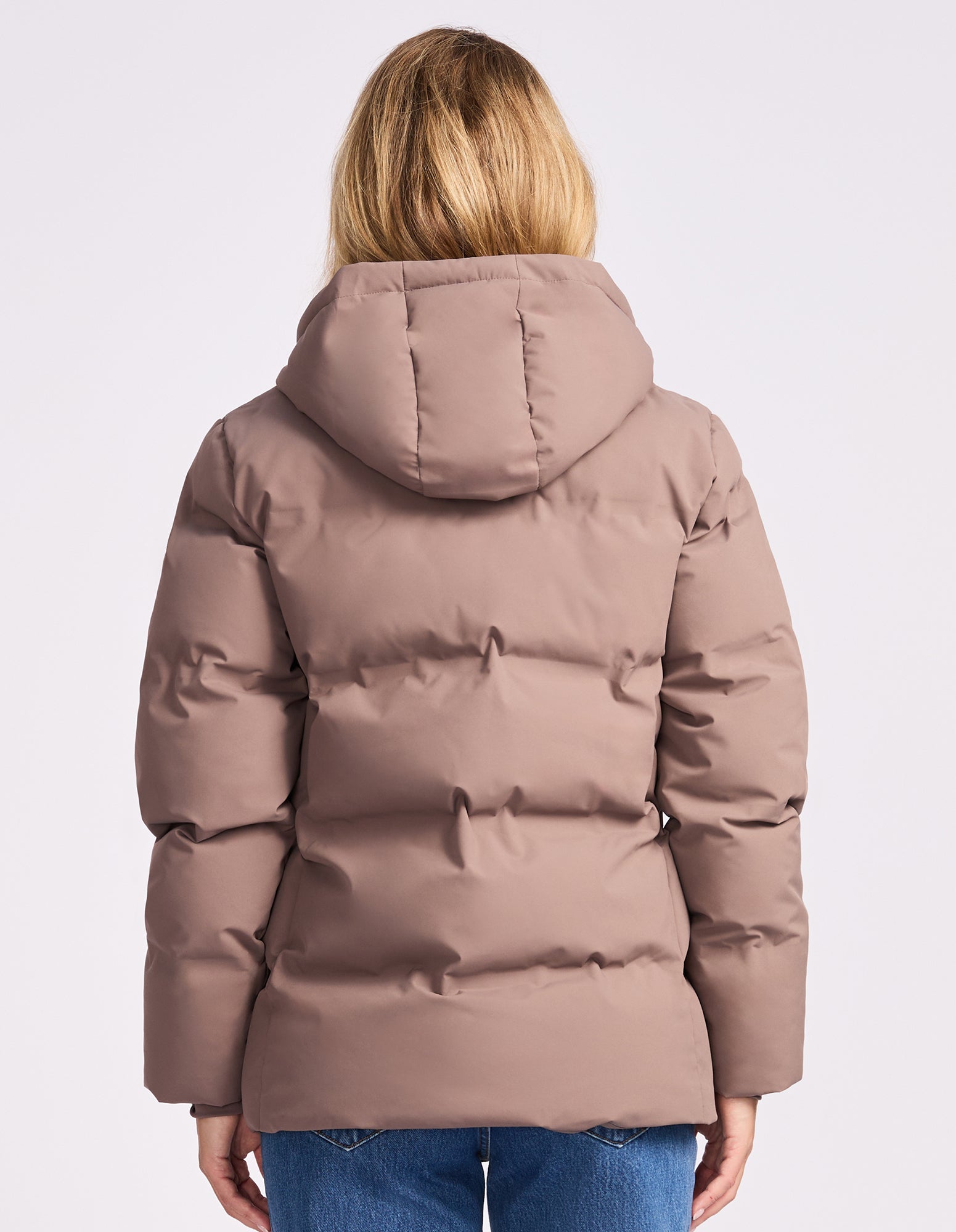 May Womens Puffer Jacket - Mushroom Brown