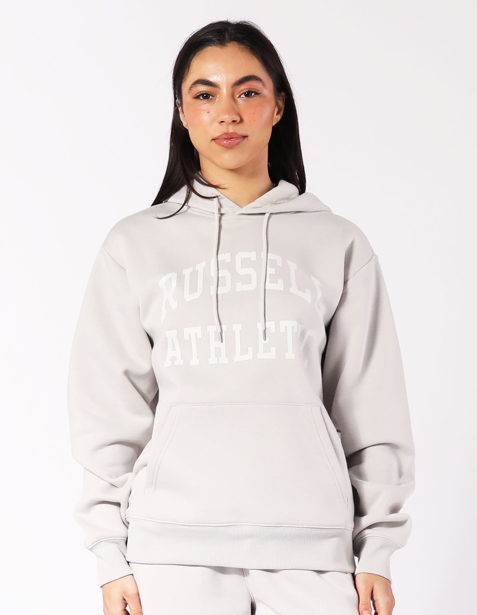 Womens Arch Logo Hoodie - Antarctica White