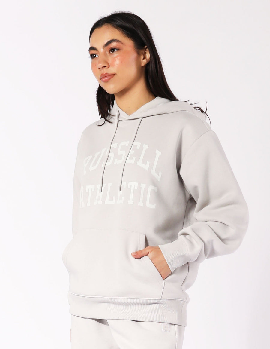 Womens Arch Logo Hoodie - Antarctica White
