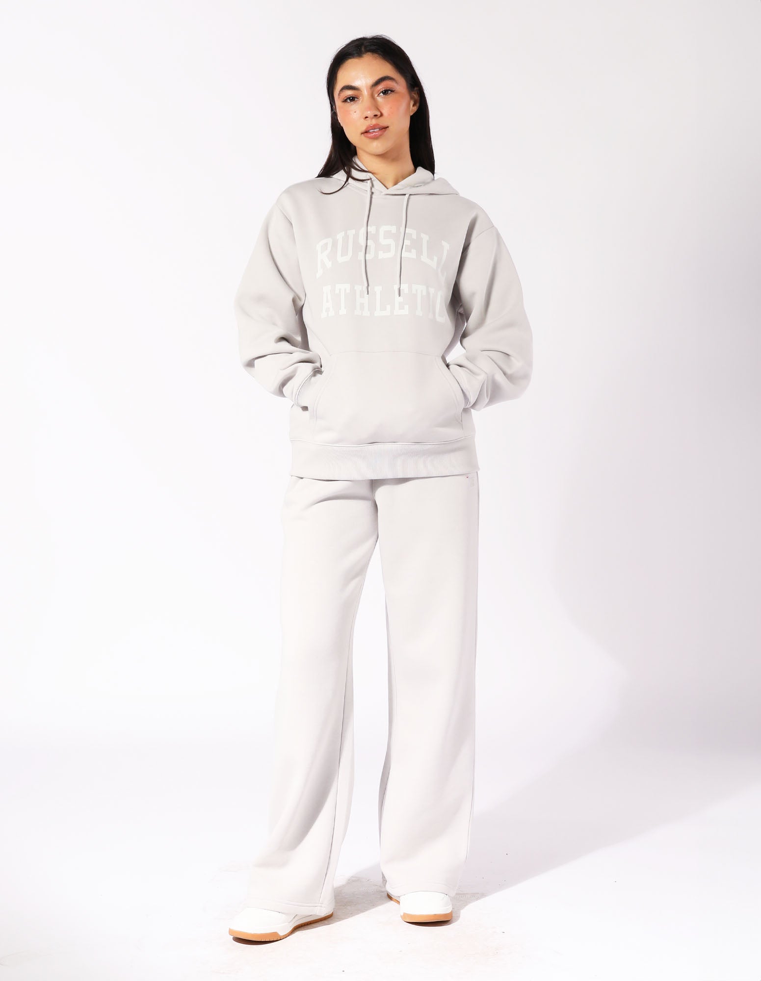 Russell Athletic Australia Womens Arch Logo Hoodie - Antarctica White True Since 1902