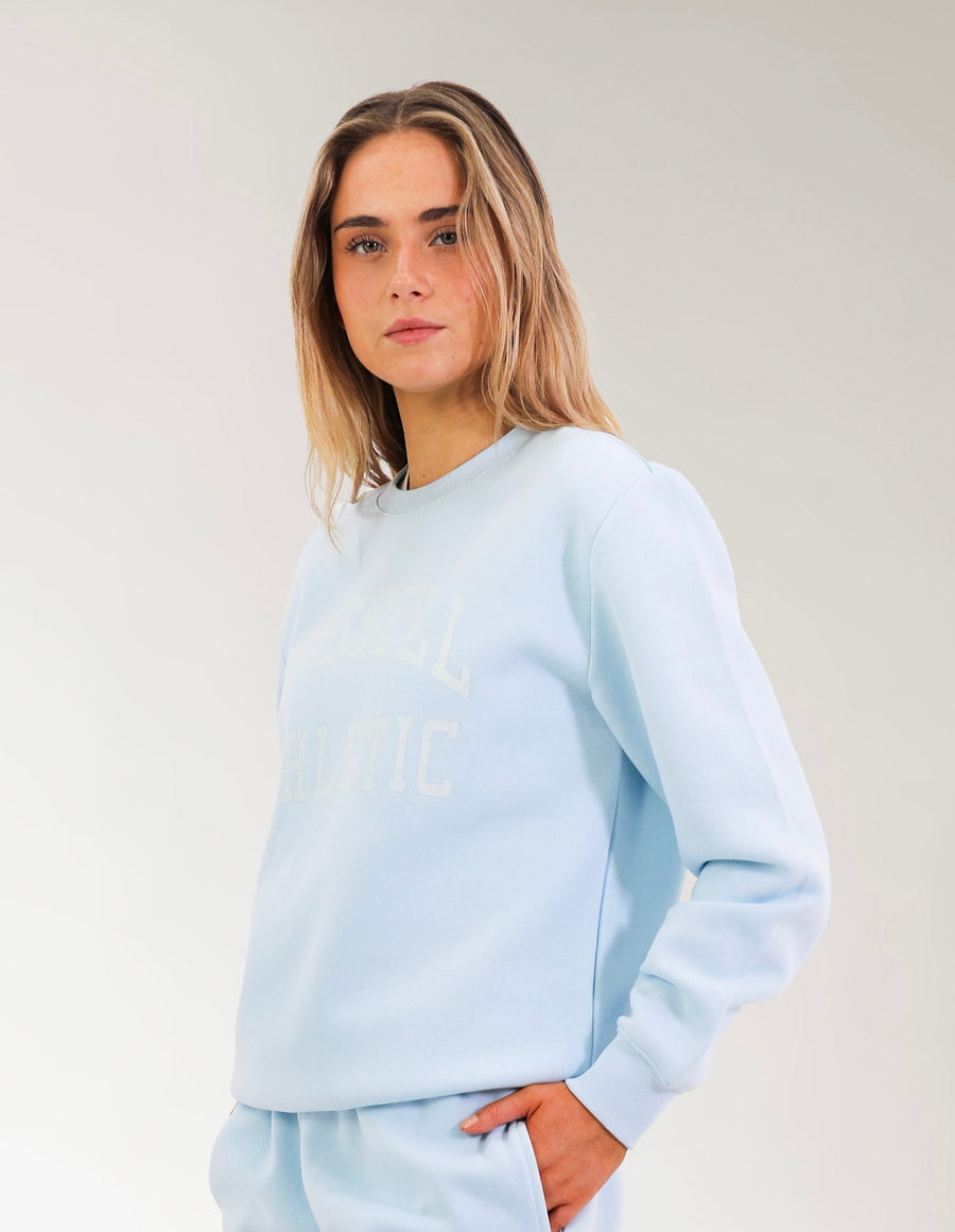Russell Athletic Australia Arch Logo Women's Crew Sweat - Blue Breeze True Since 1902