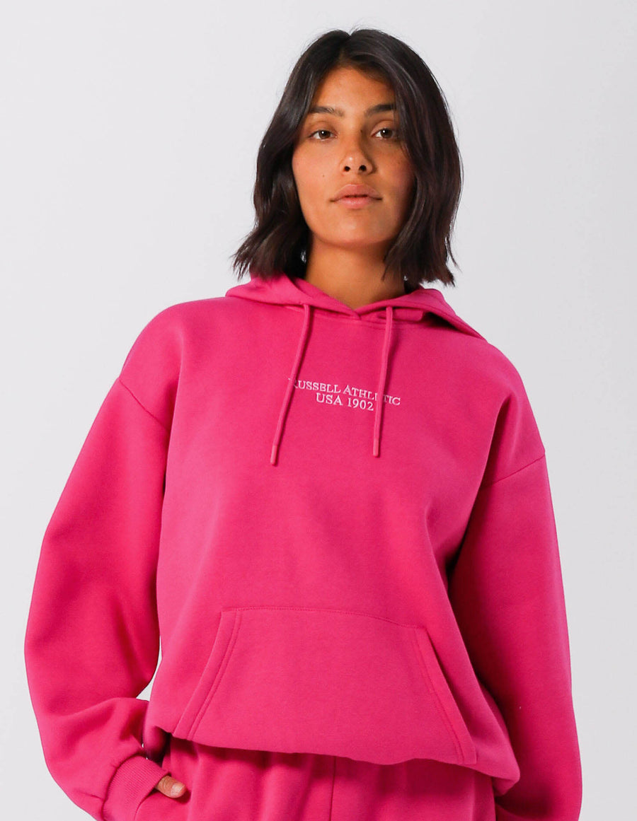 Russell Athletic Australia Womens USA 1902 Hoodie - Lipstick True Since 1902