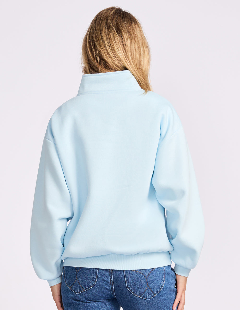 R Logo Women's Quarter Zip - Blue Breeze