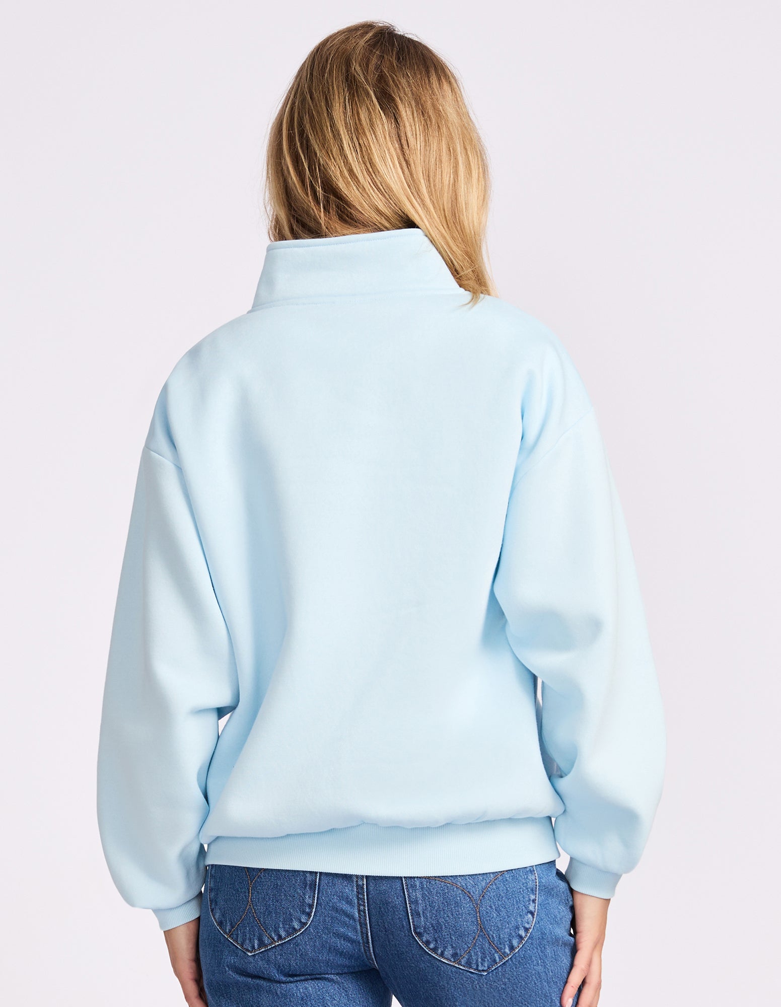 R Logo Women's Quarter Zip - Blue Breeze