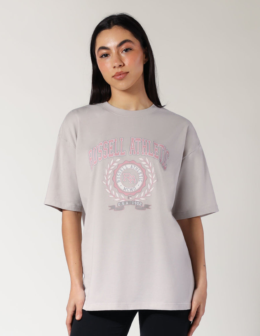 Women's Varsity Oversized Tee - Antarctica White