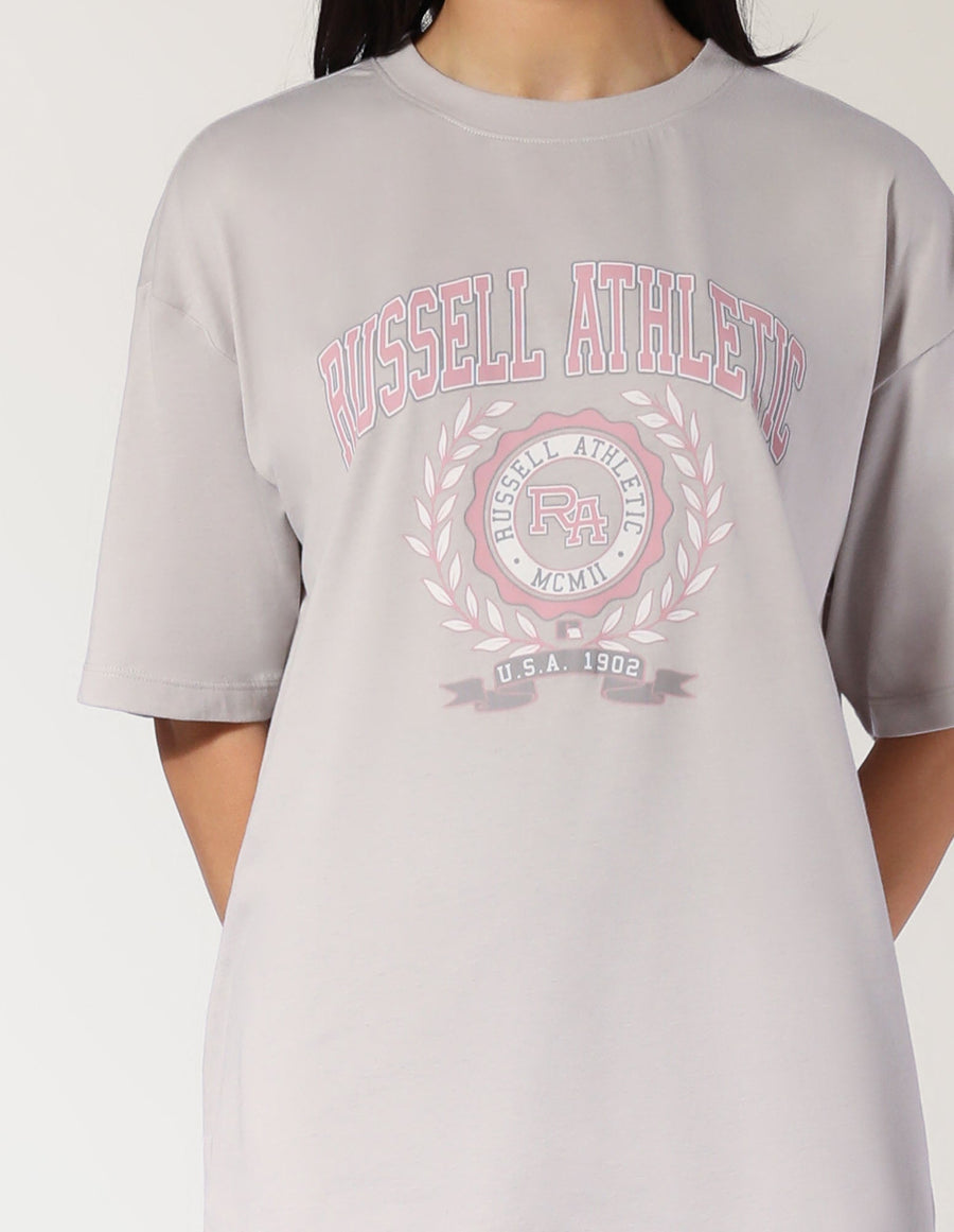 Women's Varsity Oversized Tee - Antarctica White