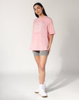 Women's Varsity Oversized Tee - Quartz pink