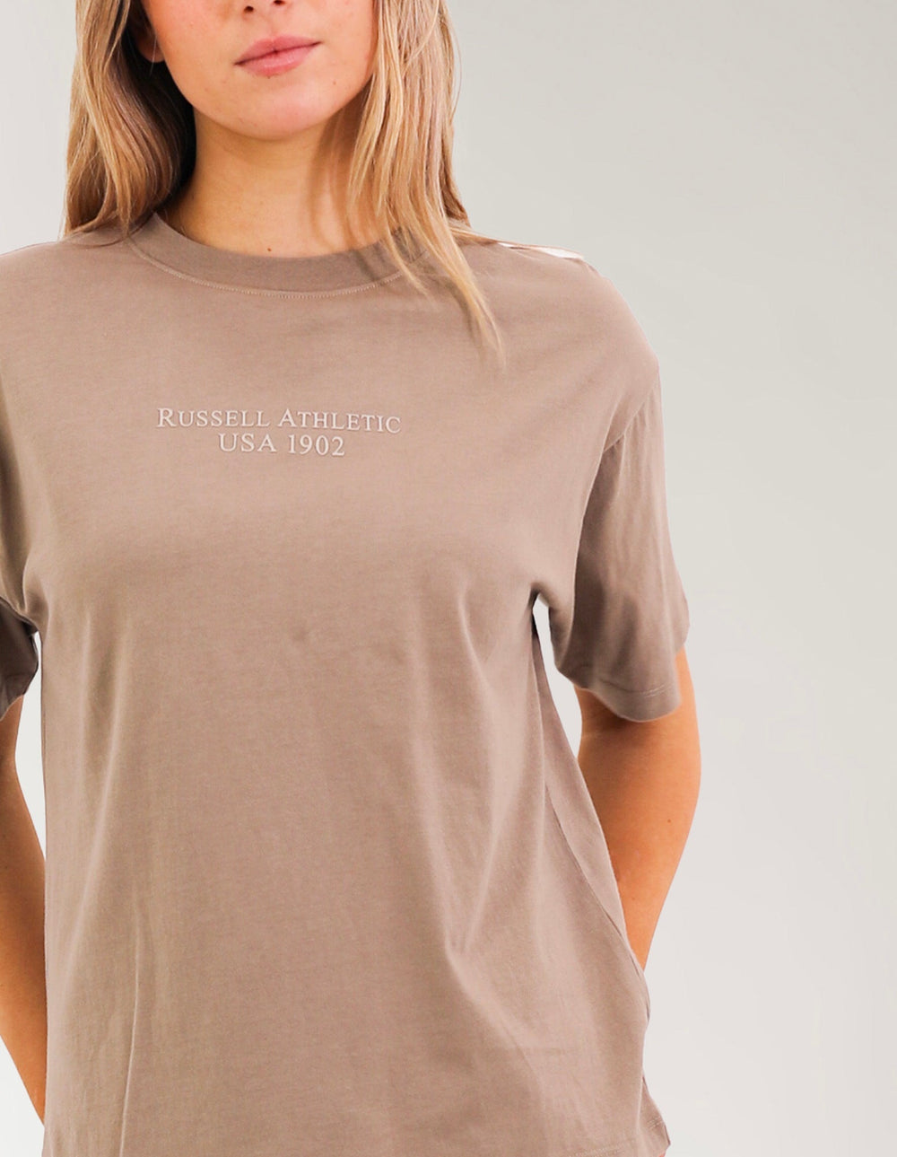 Russell Athletic Australia USA 1902 Women's T-Shirt - Mocha Brown True Since 1902