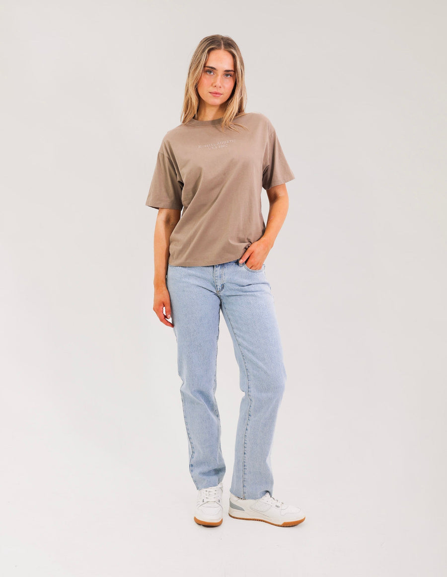 Russell Athletic Australia USA 1902 Women's T-Shirt - Mocha Brown True Since 1902
