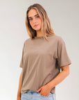 Russell Athletic Australia USA 1902 Women's T-Shirt - Mocha Brown True Since 1902