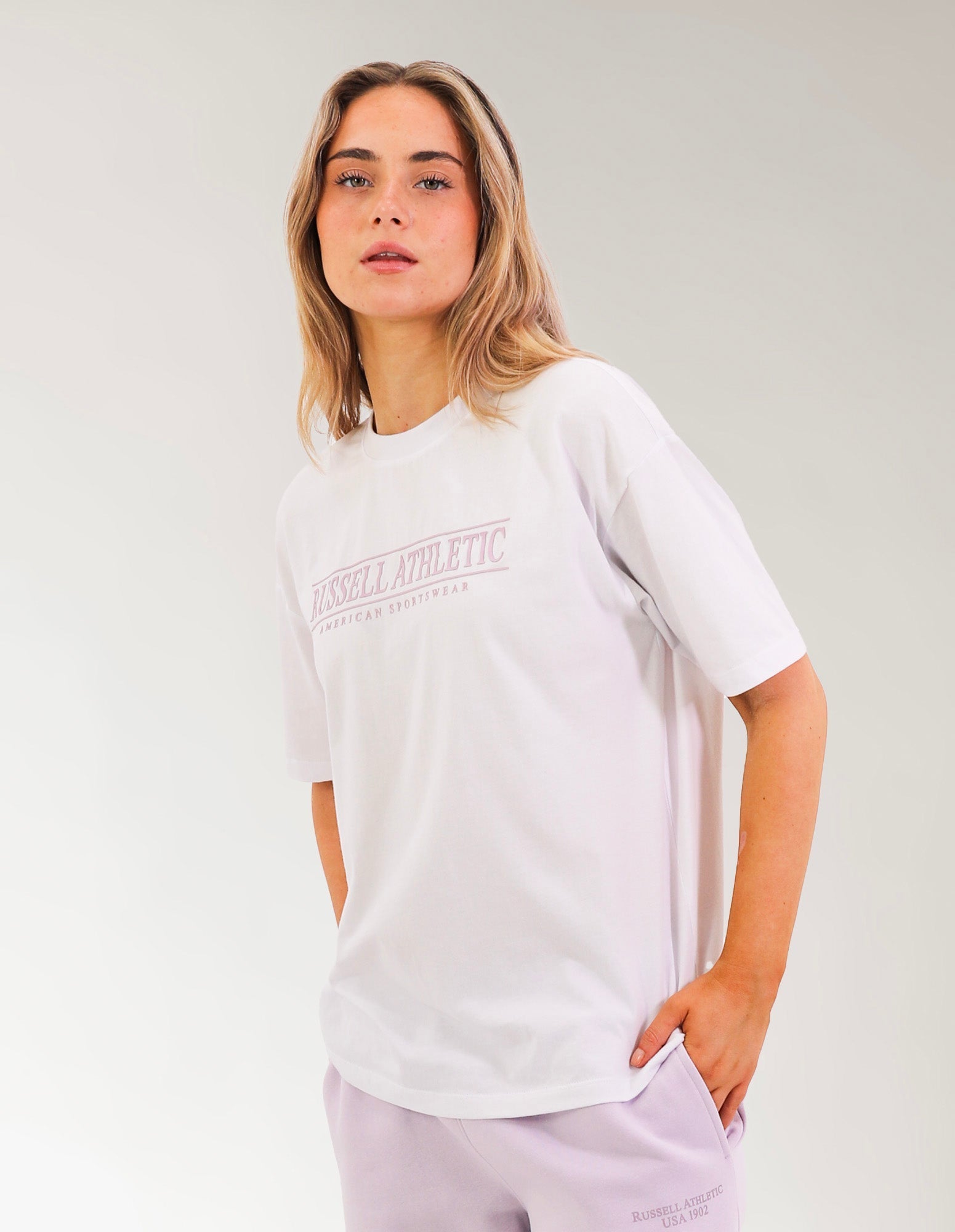 Russell Athletic Australia Colorado Oversize Womens  T-Shirt - White True Since 1902