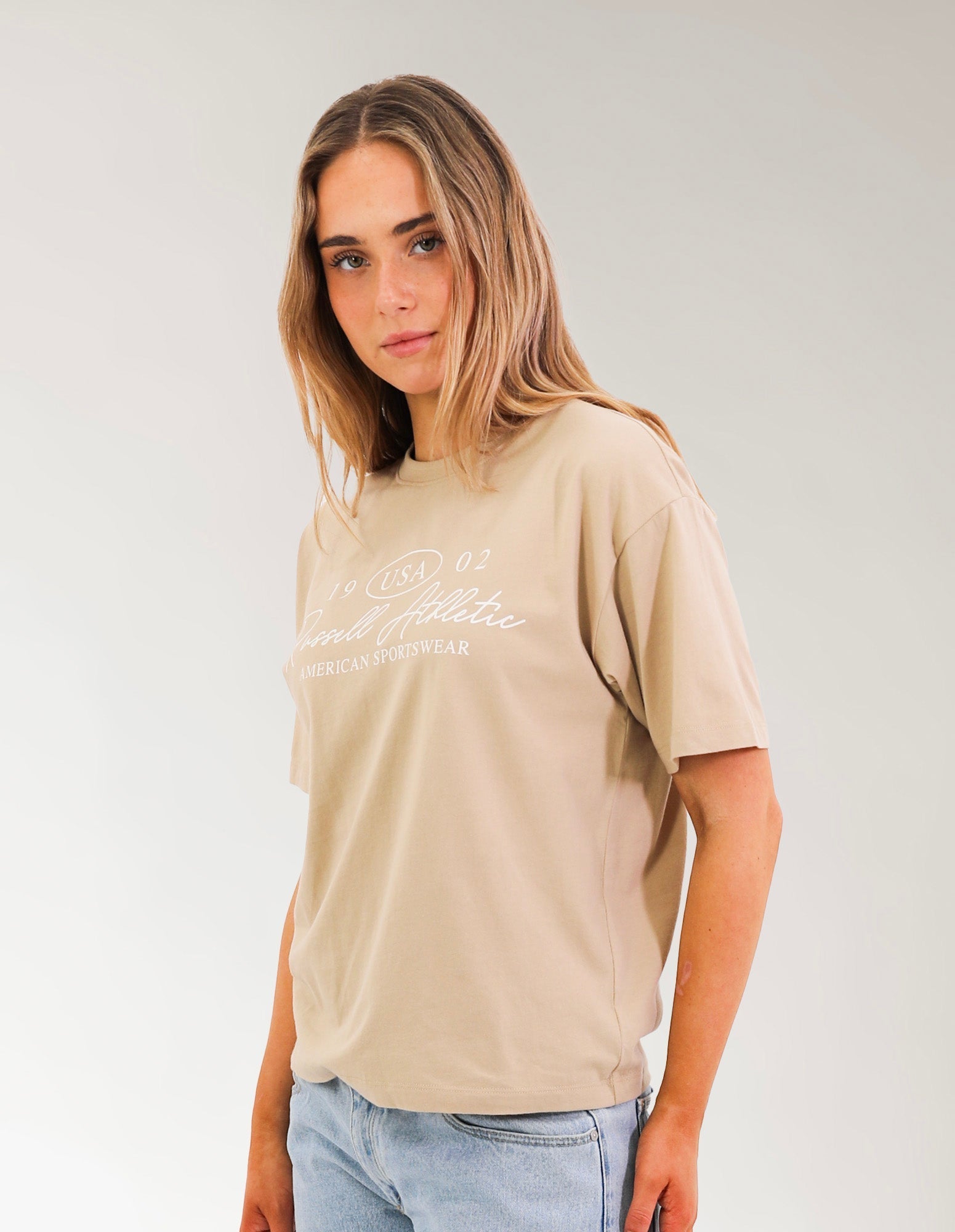 Russell Athletic Australia Louisa Women's T-Shirt - Brown Irish Cream True Since 1902