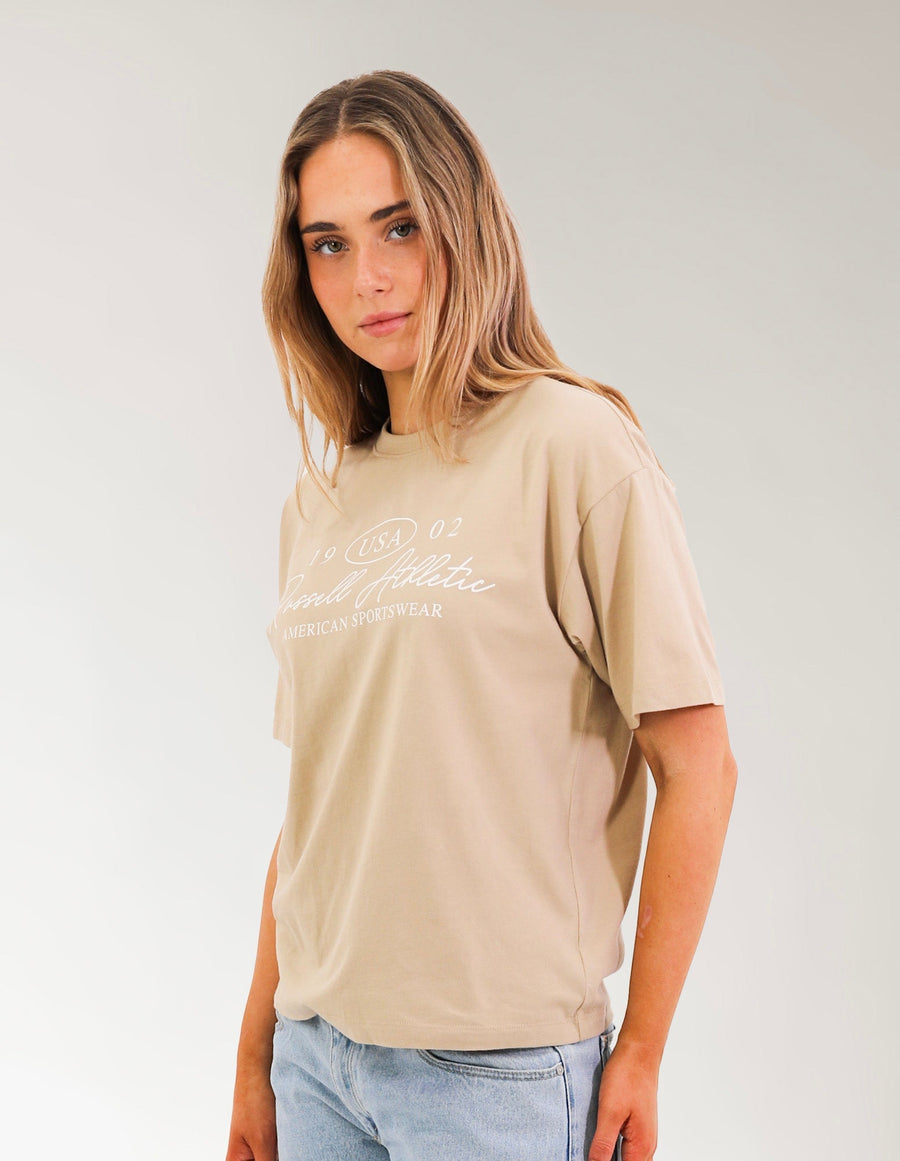 Russell Athletic Australia Louisa Women's T-Shirt - Brown Irish Cream True Since 1902
