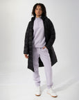 Womens Longline  Black Puffer Jacket