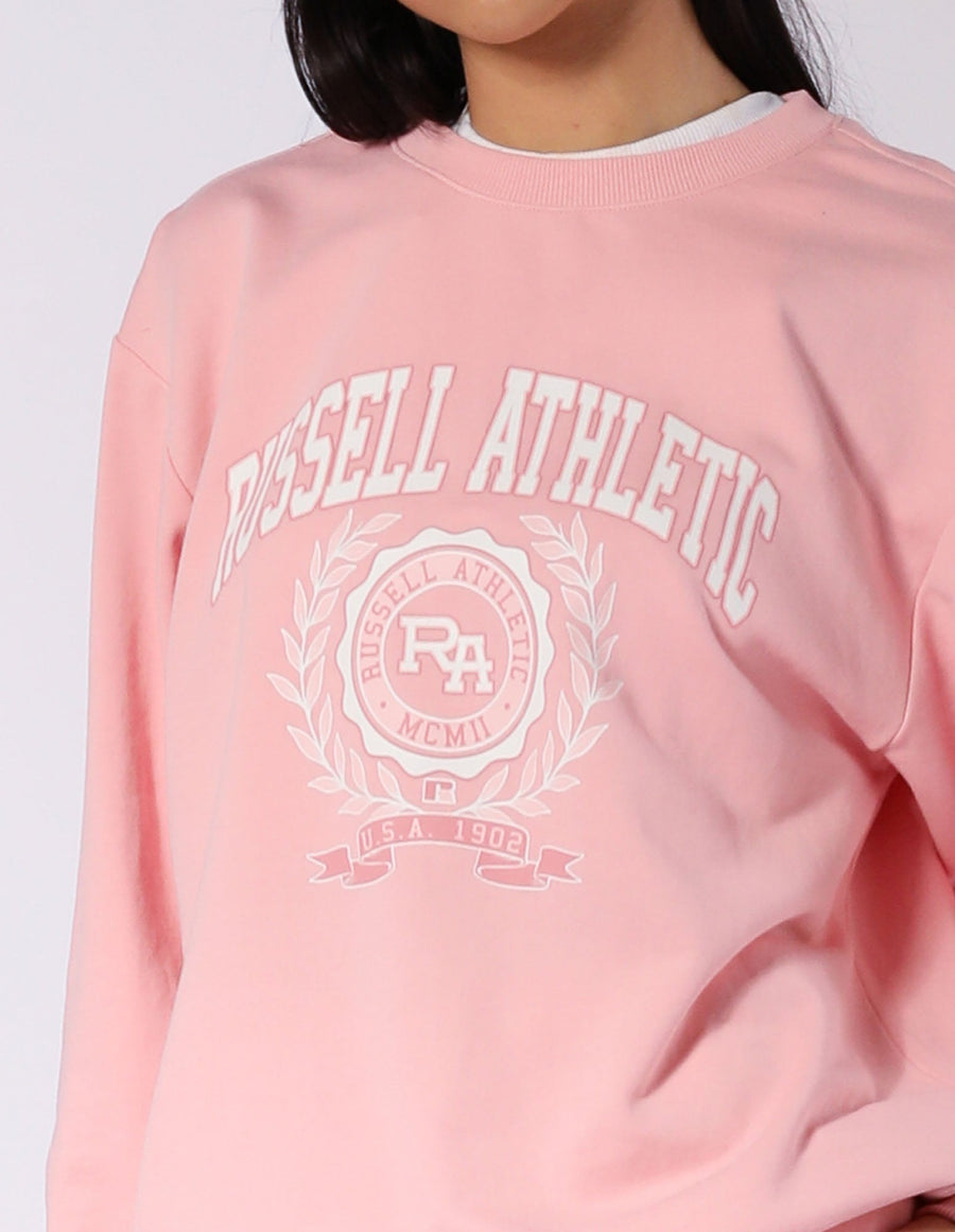 Russell Athletic Australia Women's Varisty Terry Crew - Quartz Pink True Since 1902