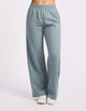 Wide Leg Womens Trackpants - Foam Green