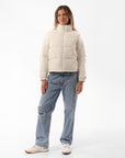 Women's Belle Cropped Puffer Jacket - Soy - Image 