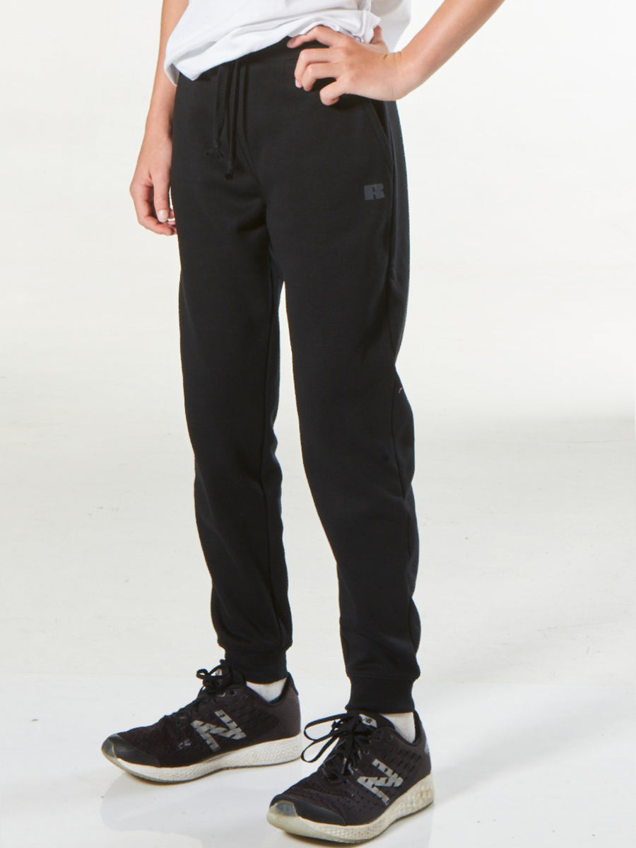 Kid's Unisex Core Cuff Track Pants - Black